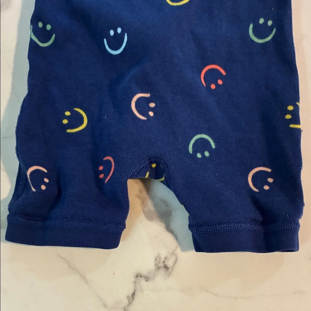 Hanna Andersson Navy Blue Shorts Pajama with Multicolor Smiles